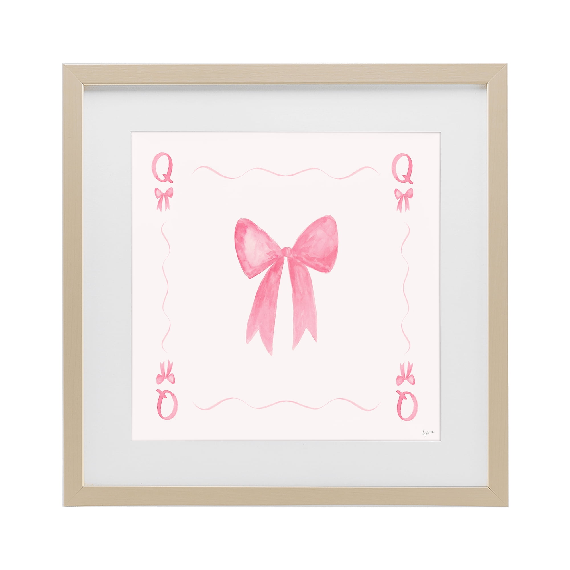 Stupell Industries Queen of Ribbons Card Birch Framed Print Under Glass, design by Lucille Price