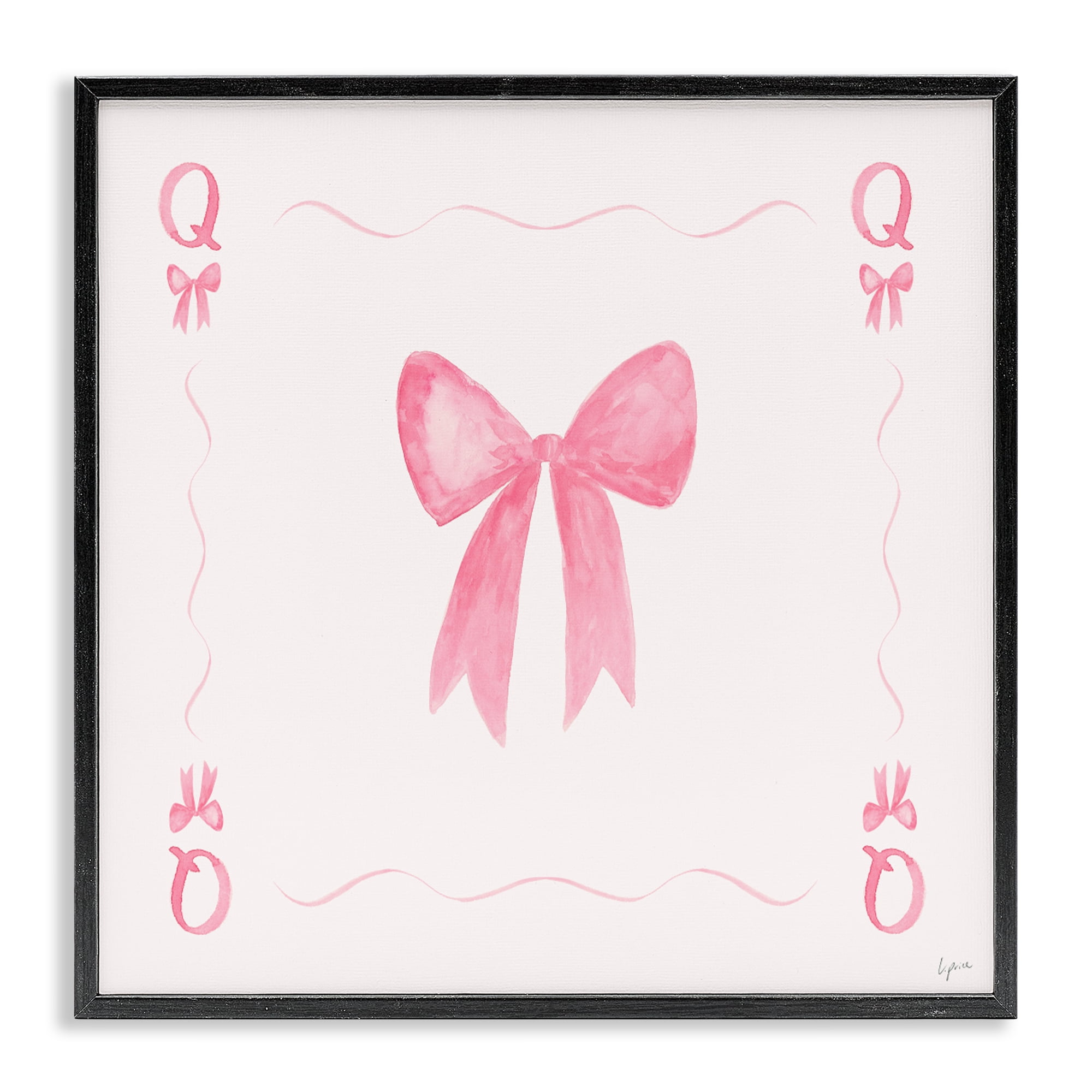 Stupell Industries Queen of Ribbons Card Black Framed Giclee Art, design by Lucille Price