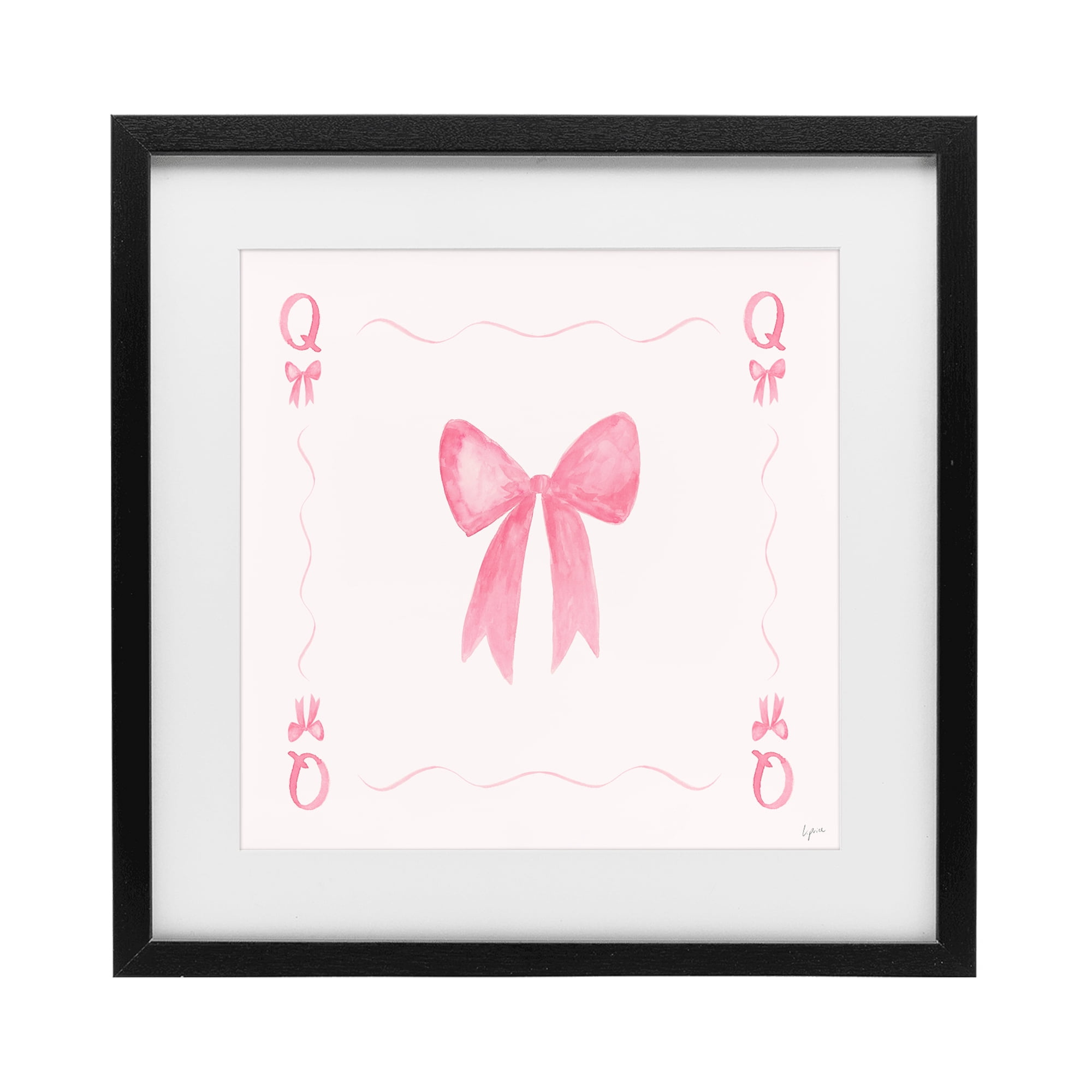 Stupell Industries Queen of Ribbons Card Black Framed Print Under Glass, design by Lucille Price