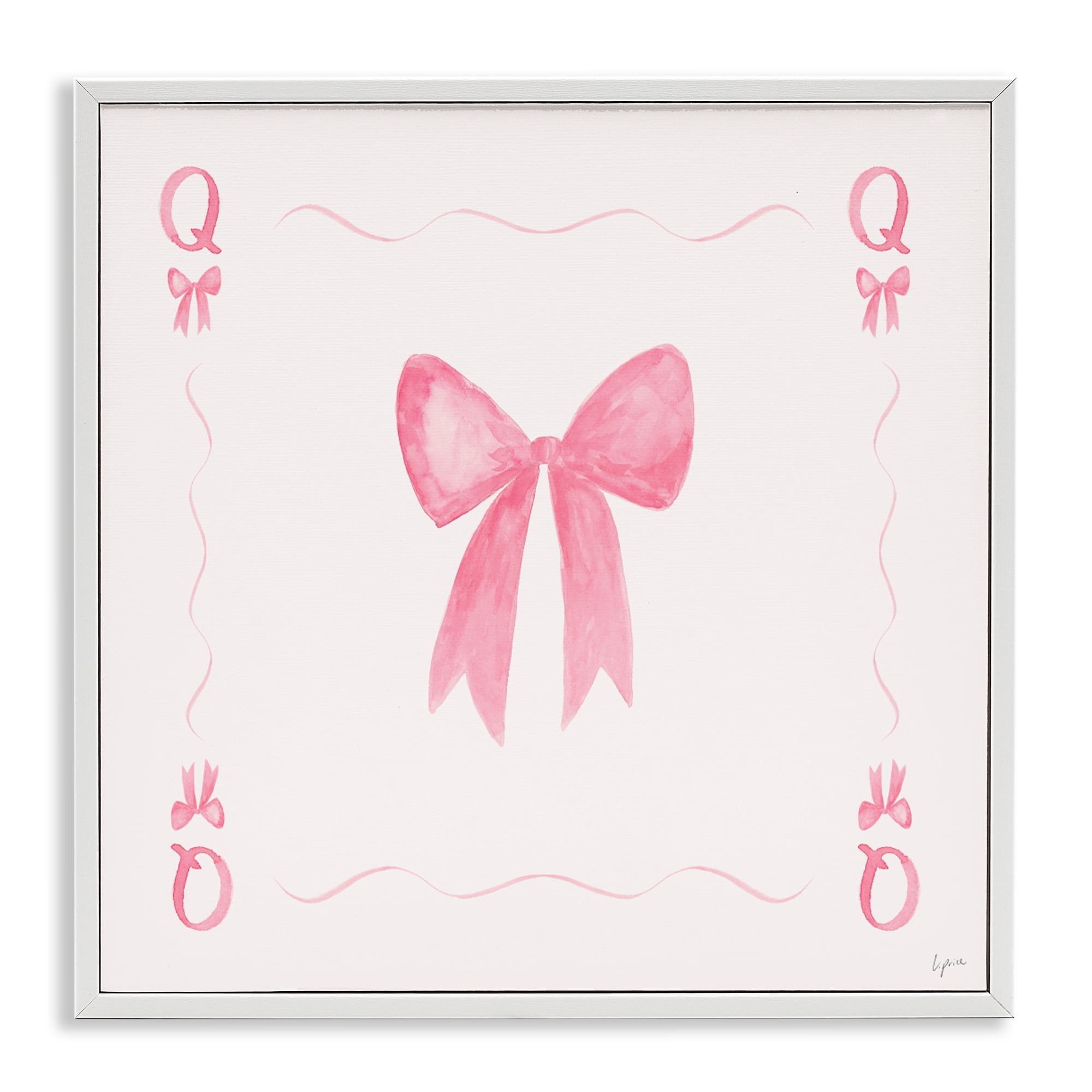 Stupell Industries Queen of Ribbons Card White Framed Giclee Art, design by Lucille Price