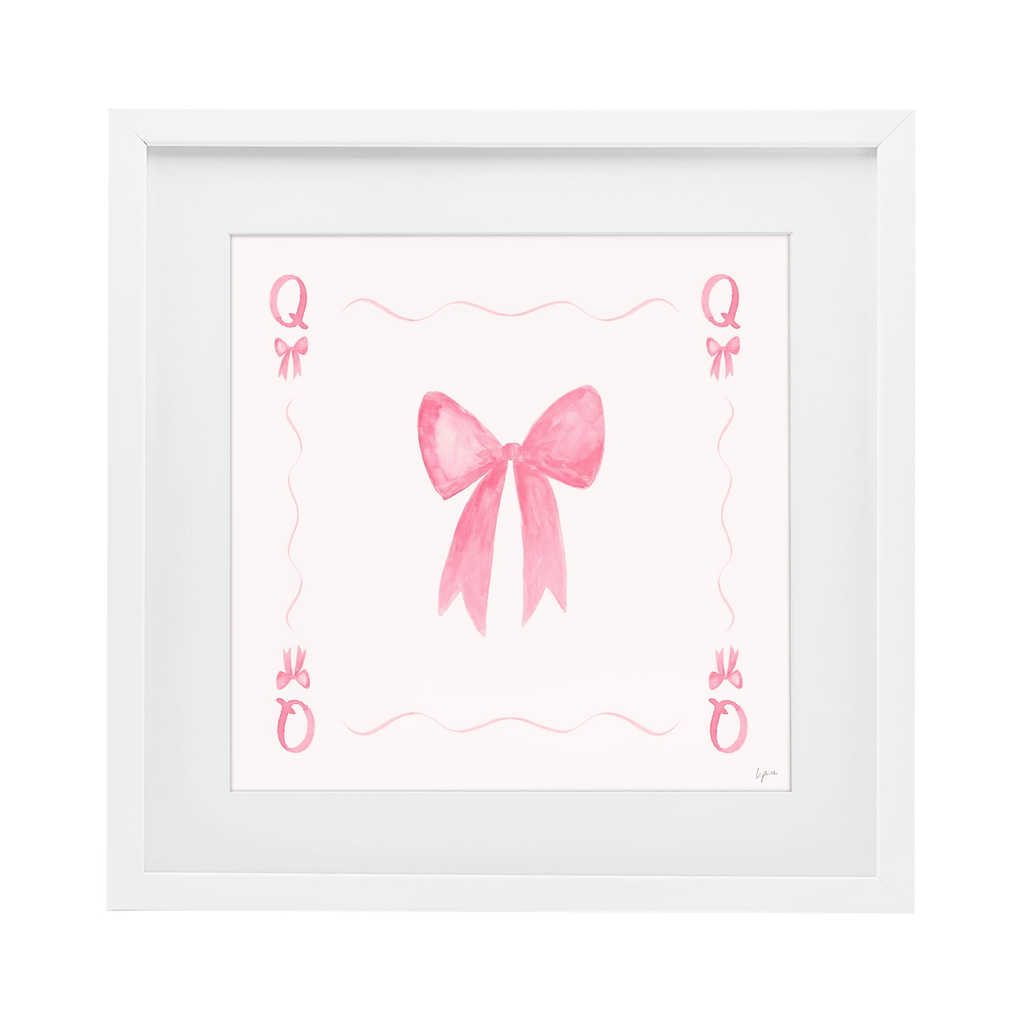 Stupell Industries Queen of Ribbons Card White Framed Print Under Glass, design by Lucille Price
