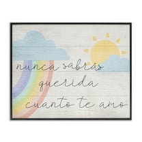 Stupell Industries Querida Cuanto te Amo Inspirational Quotes & Sayings Painting Black Framed Art Print Wall Art, 14 x 11