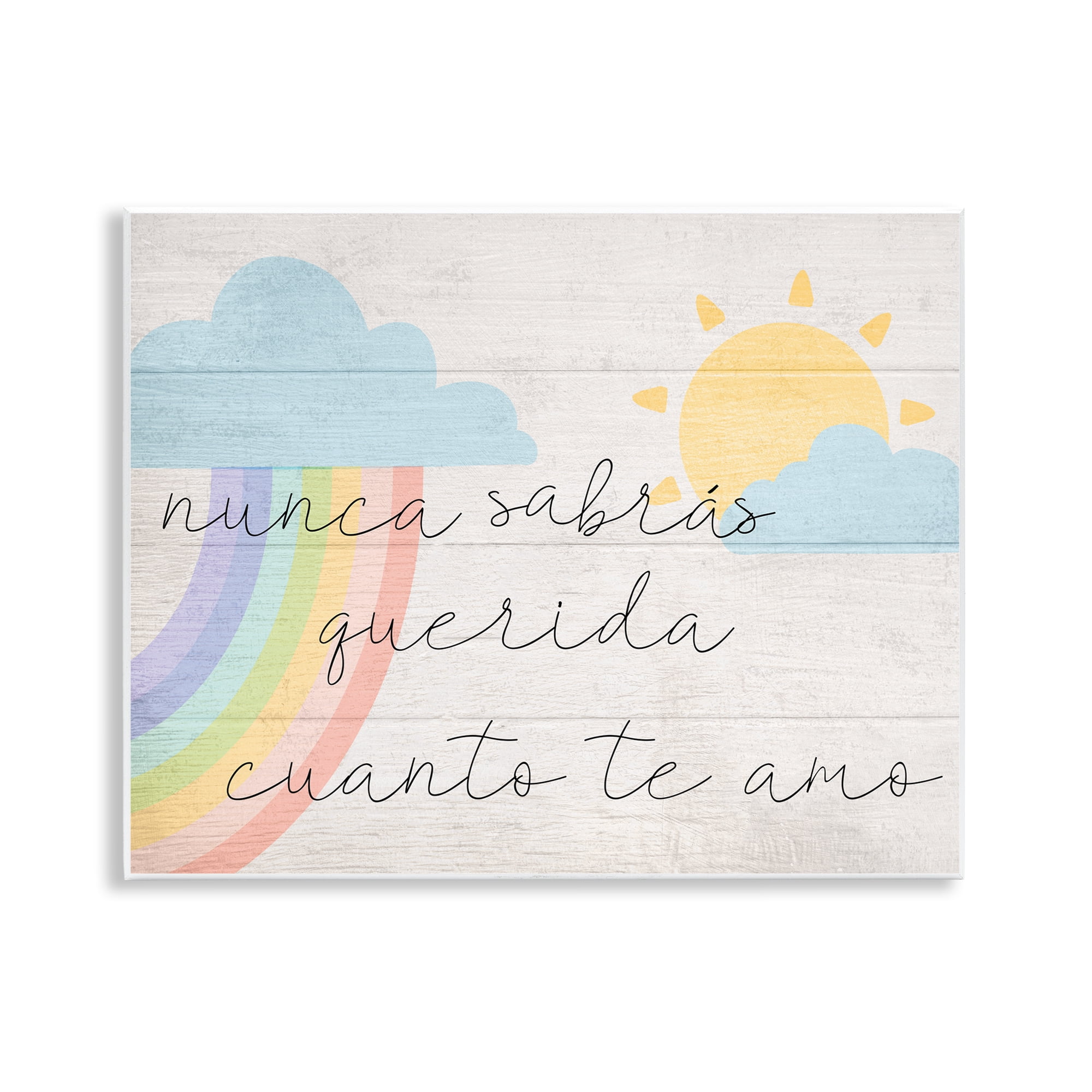 Stupell Industries Querida Cuanto te Amo Inspirational Quotes & Sayings Painting Unframed Art Print Wall Art, 14 x 11