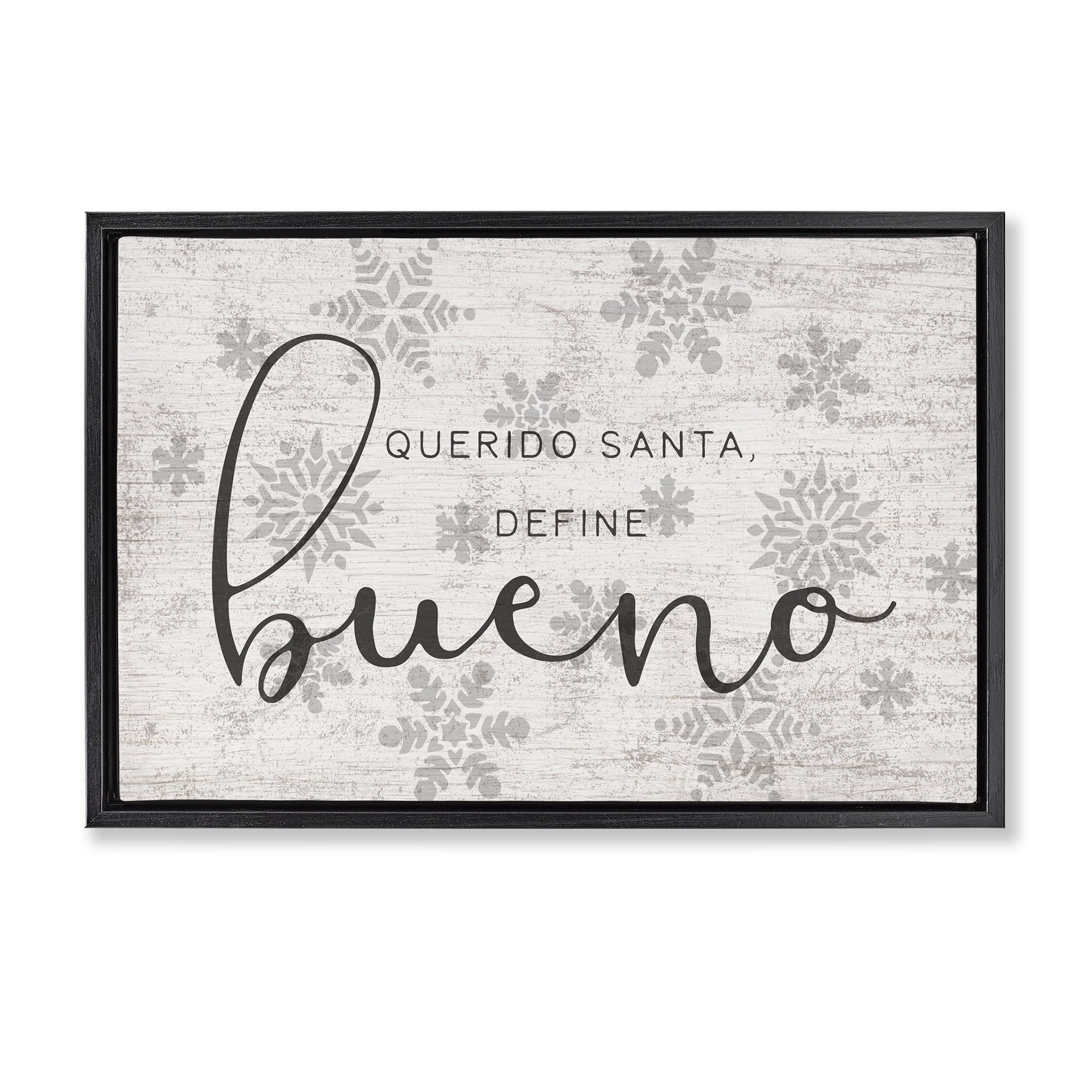 Stupell Industries Querido Santa Define Bueno Holiday Painting Black Floater Framed Art Print Wall Art, 31 x 21