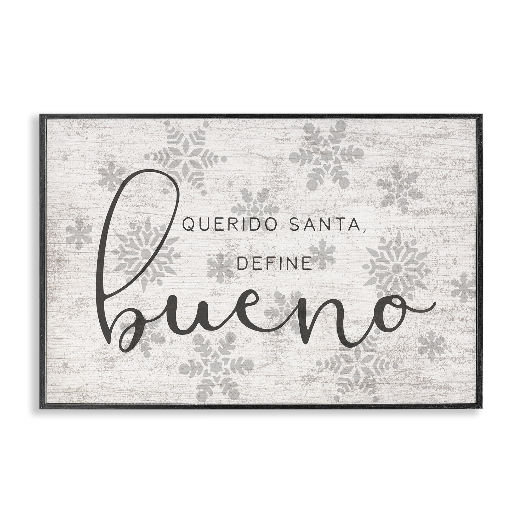 Stupell Industries Querido Santa Define Bueno Holiday Painting Black Framed Art Print Wall Art, 24 x 16