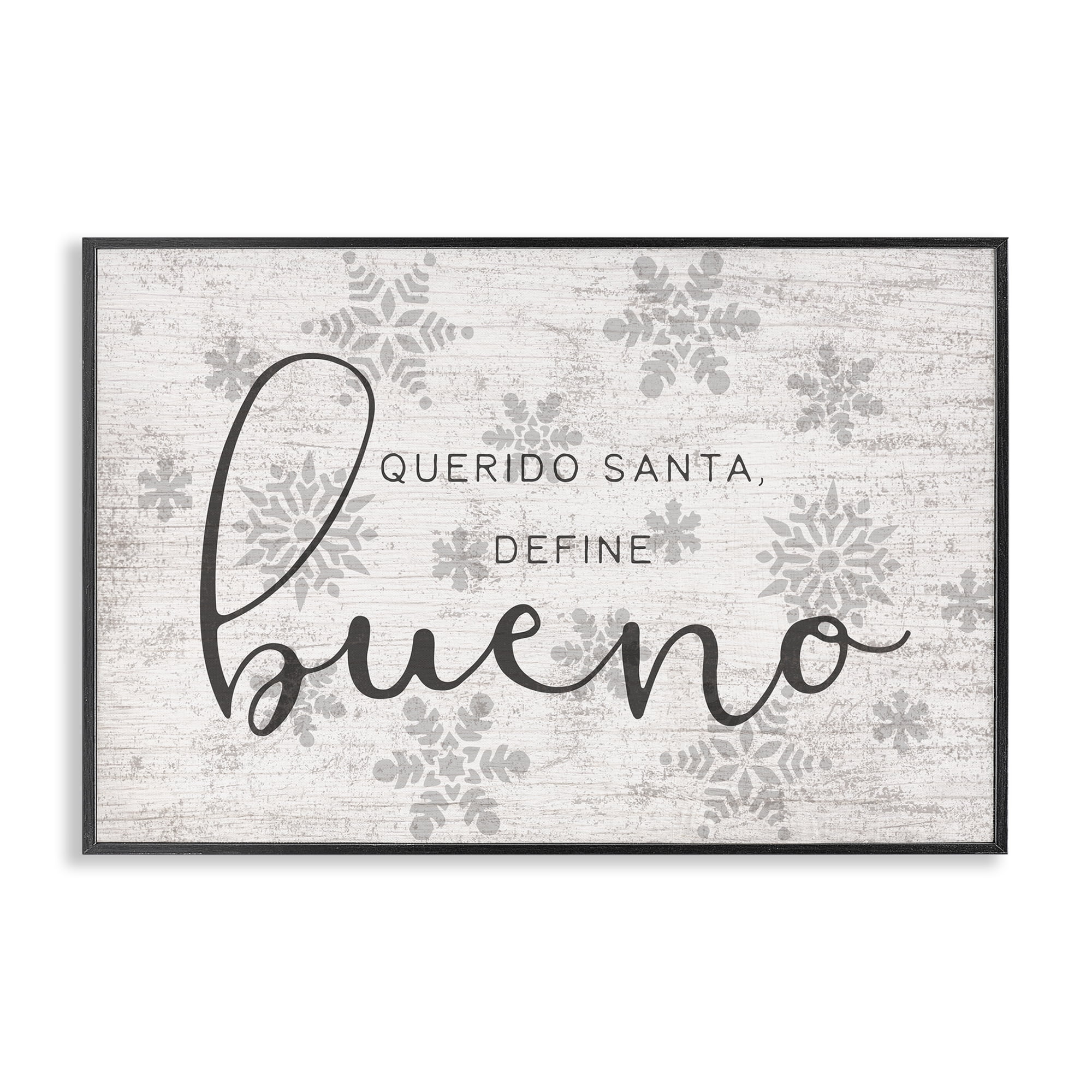Stupell Industries Querido Santa Define Bueno Holiday Painting Black Framed Art Print Wall Art, 30 x 20