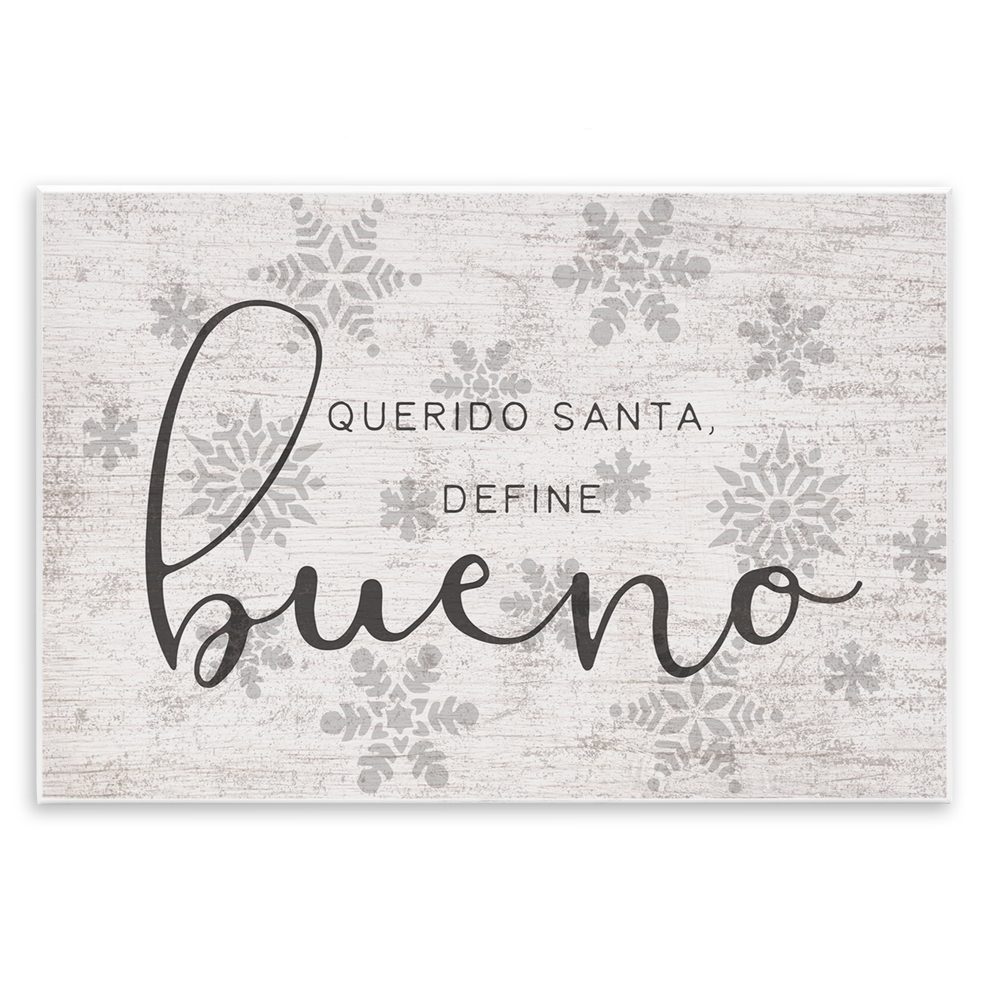 Stupell Industries Querido Santa Define Bueno Holiday Painting Unframed Art Print Wall Art, 19 x 13