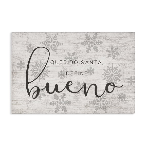 Stupell Industries Querido Santa Define Bueno Holiday Painting Wrapped Canvas Art Print Wall Art, 36 x 24