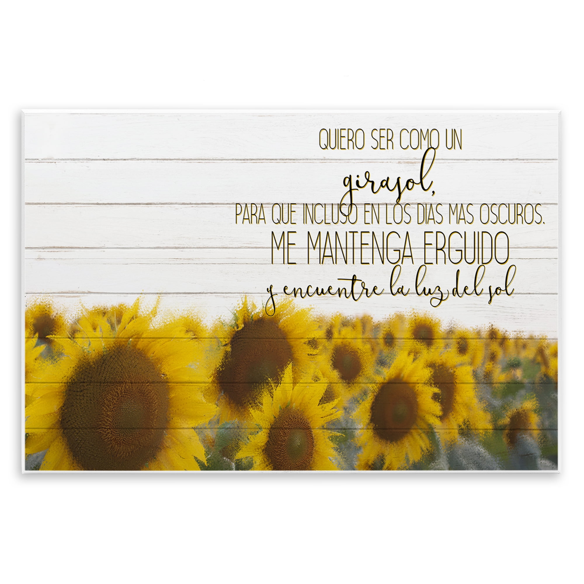 Stupell Industries Quiero Ser Como un Girasol Inspirational Quotes & Sayings Painting Unframed Art Print Wall Art, 15 x 10