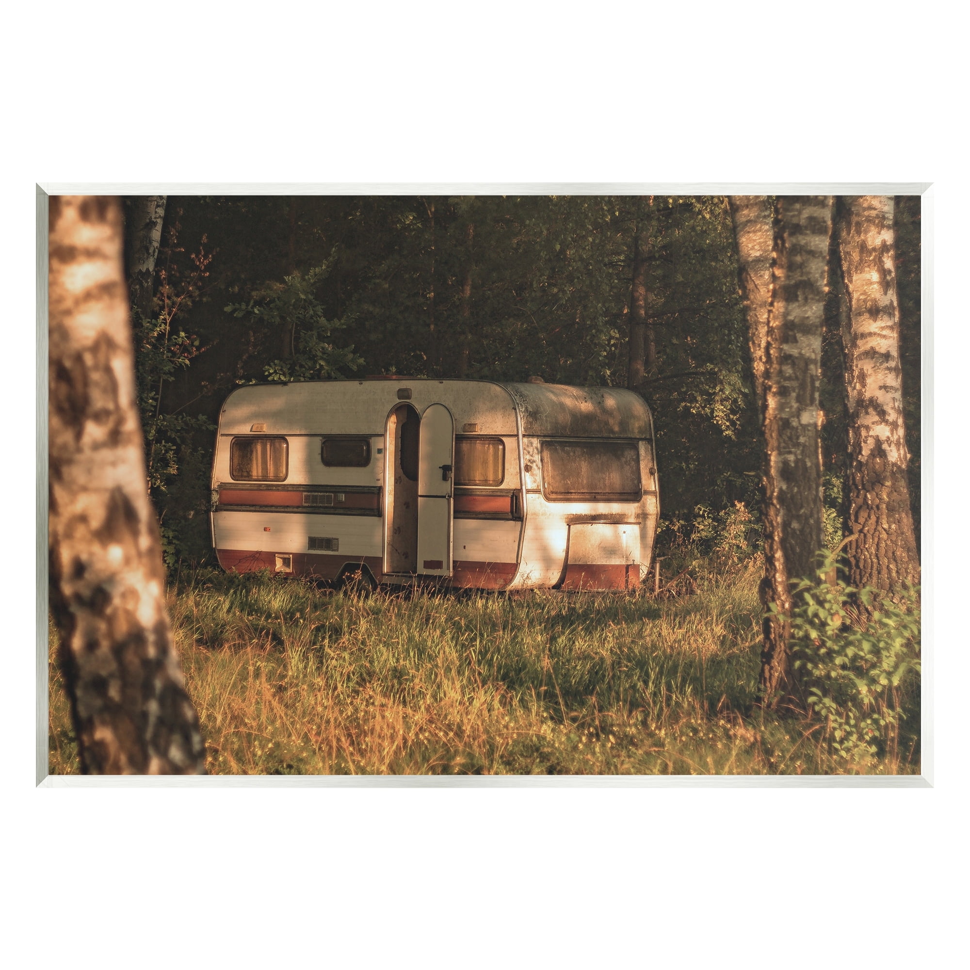 Stupell Industries Quiet Camper Van Deep Woodland Forest Clearing Photograph Unframed Art Print Wall Art, Design by Daphne Polselli