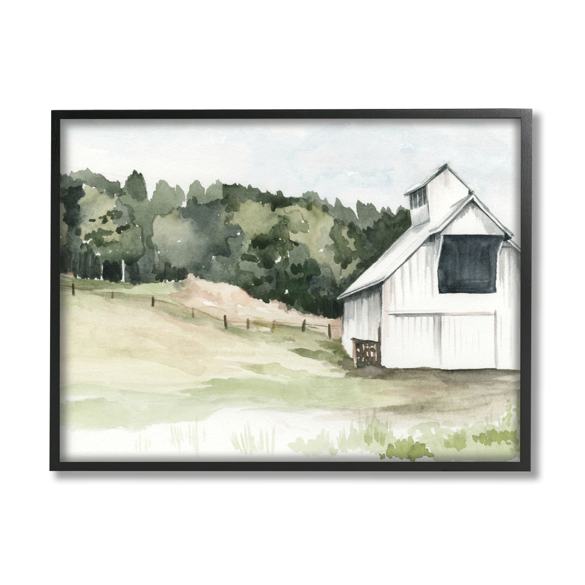 Stupell Industries Quiet Countryside Farmhouse Cottage Green Pasture , 20 x 16, Design by Jennifer Paxton Parker