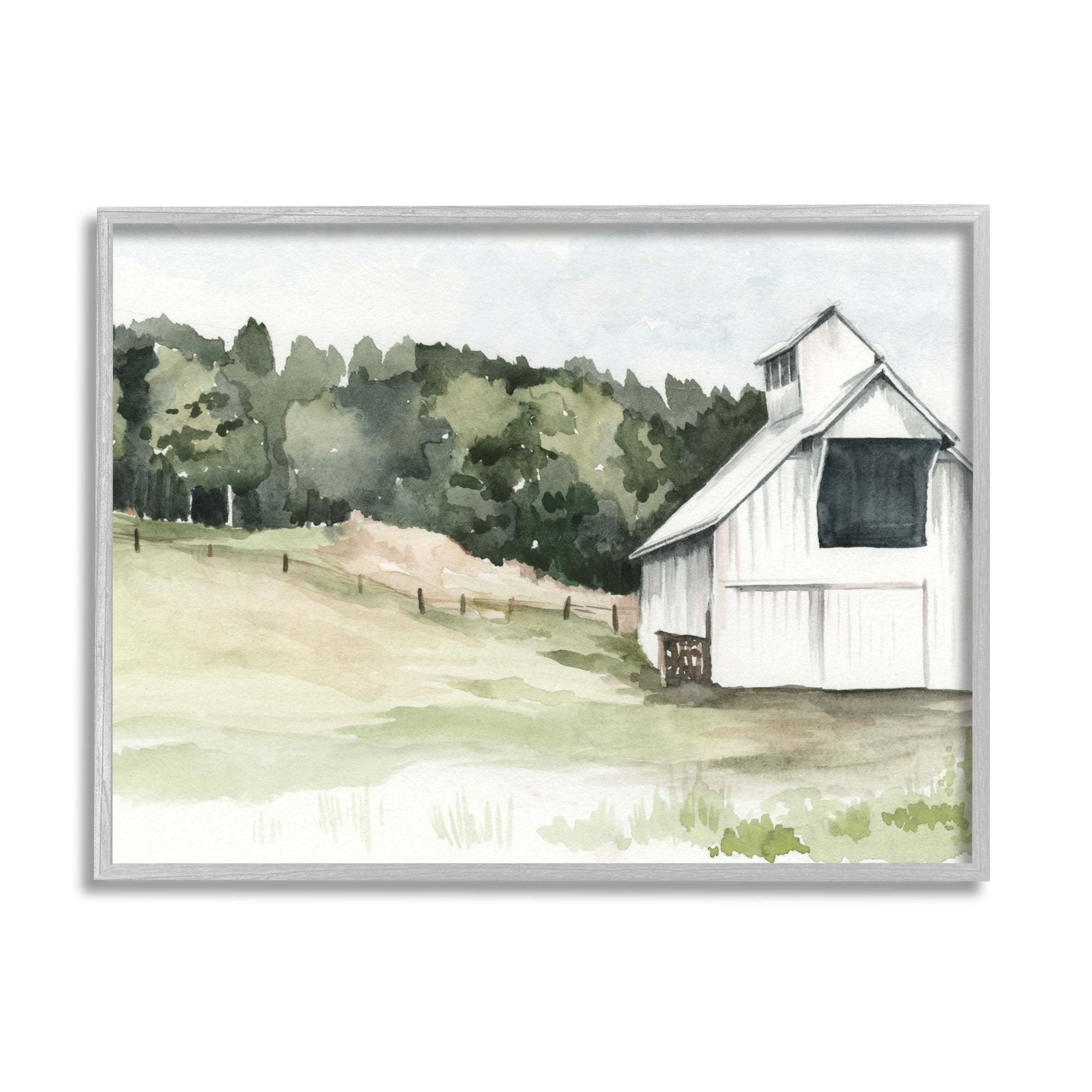Stupell Industries Quiet Countryside Farmhouse Cottage Green Pasture , 20 x 16, Design by Jennifer Paxton Parker