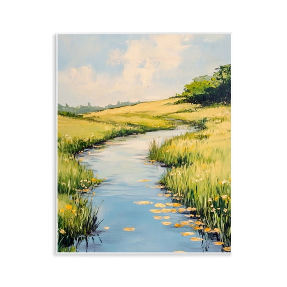 Stupell Industries Quiet Creek Landscape Landscape & Nature Painting Unframed Art Print Wall Art, 11 x 14