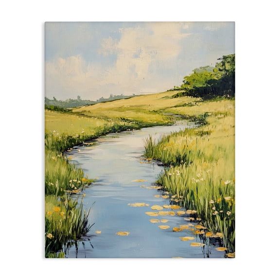 Stupell Industries Quiet Creek Landscape Landscape & Nature Painting Wrapped Canvas Canvas Art Print Wall Art, 30 x 40