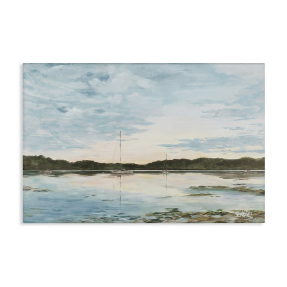 Stupell Industries Quiet Day on Lake Landscape Painting Gallery Wrapped Canvas Art Print Wall Art, 24 x 16