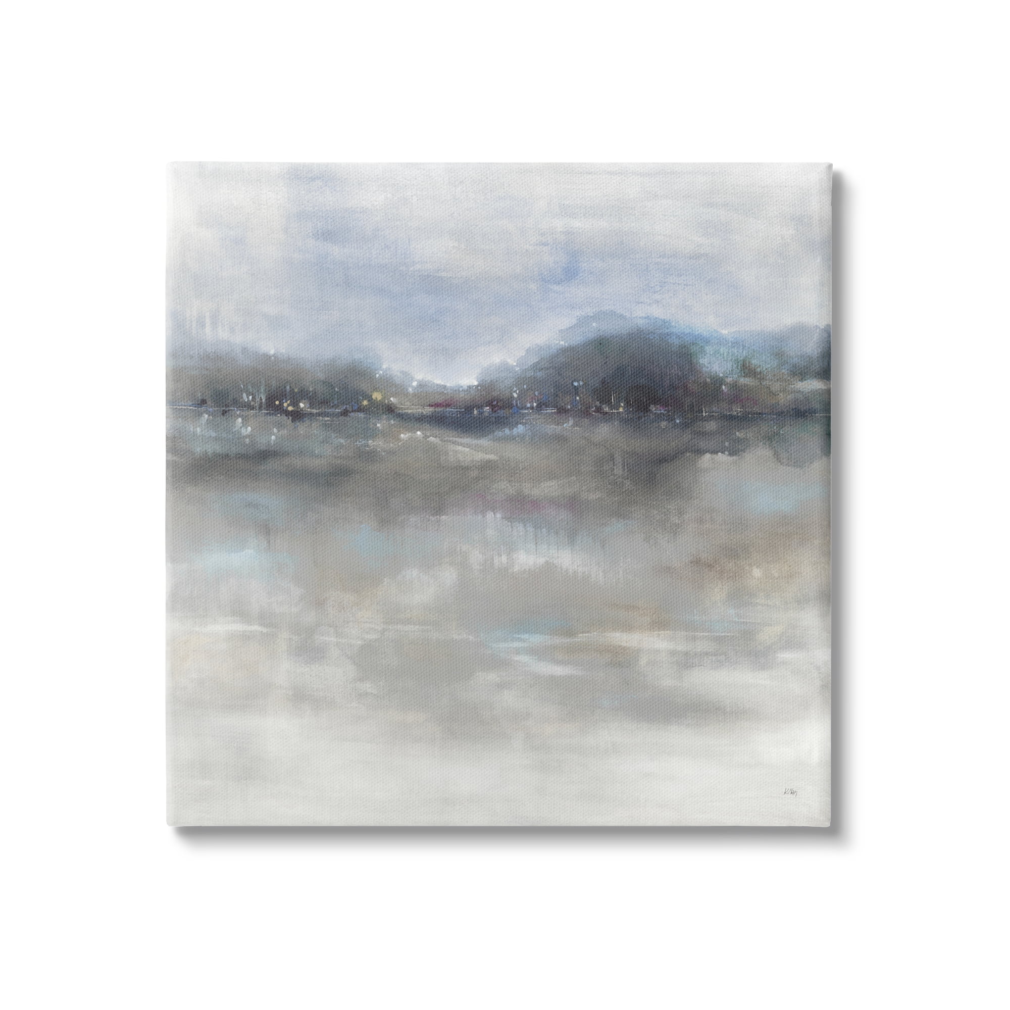 Stupell Industries Quiet Distant Landscape Misty Water Reflection Painting Gallery Wrapped Canvas Print Wall Art, Design by K. Nari