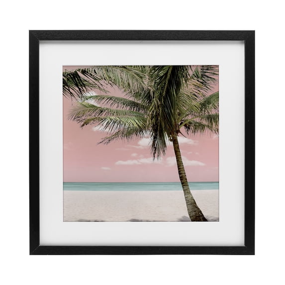 Stupell Industries Coastal Quiet Escape Pink Coast Black Framed Print Under Glass, 13 x 13, by Natalie Carpentieri