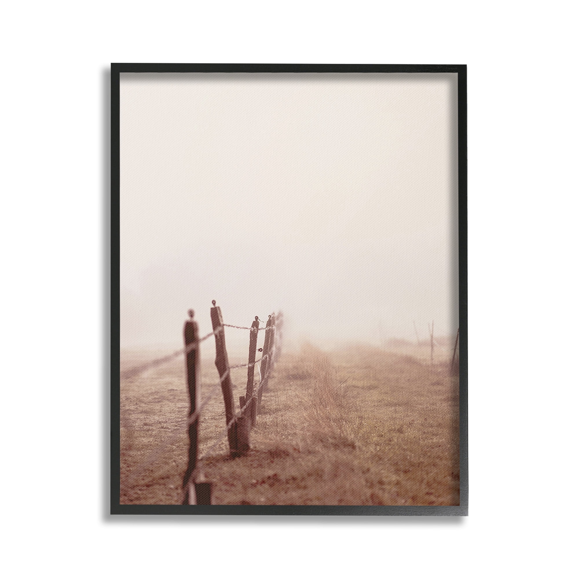 Stupell Industries Quiet Foggy Countryside Landscape Photography Black Framed Art Print Wall Art, 24 x 30