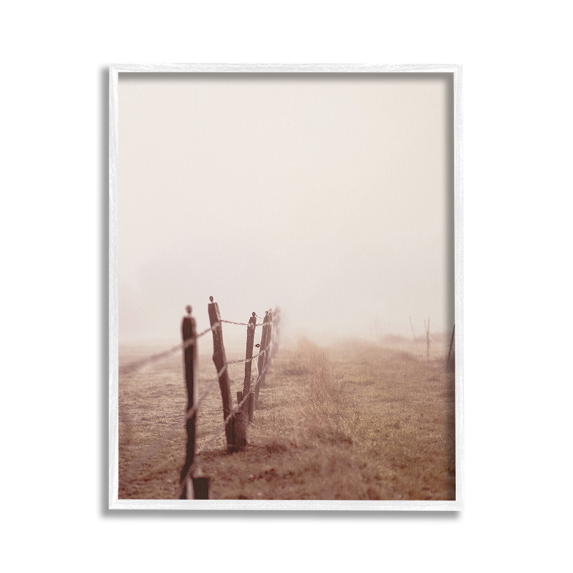 Stupell Industries Quiet Foggy Countryside Landscape Photography White Framed Art Print Wall Art, 16 x 20