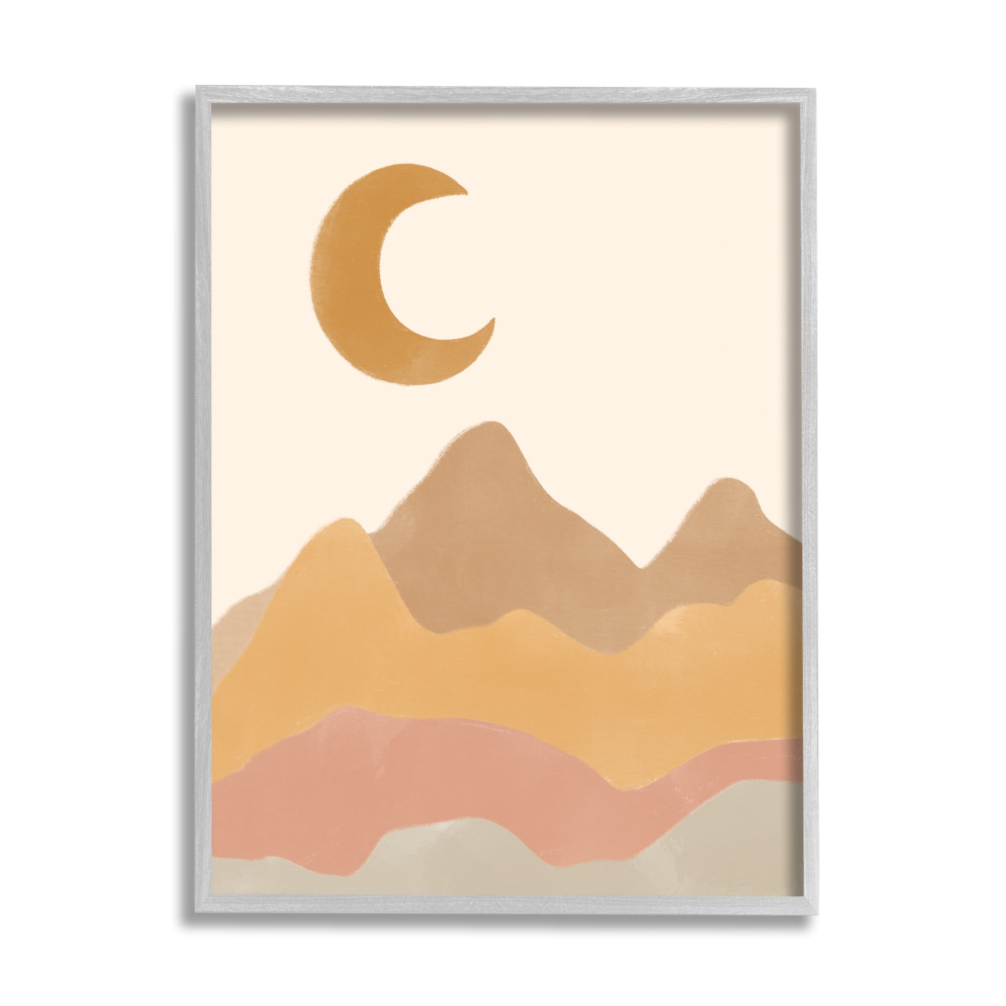 Stupell Industries Quiet Grainy Sahara Terrains Crescent Moon Sky,16 x 20, Design by Taylor Shannon Designs