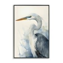 Stupell Industries Quiet Heron View Animals & Insects Painting Black Framed Art Print Wall Art, 12 x 18