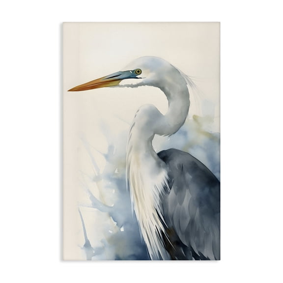 Stupell Industries Quiet Heron View Animals & Insects Painting Gallery Wrapped Canvas Art Print Wall Art, 24 x 36