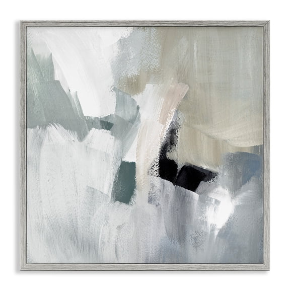 Stupell Industries Quiet In Grays Abstract Abstract Painting Gray Framed Art Print Wall Art, 24 x 24