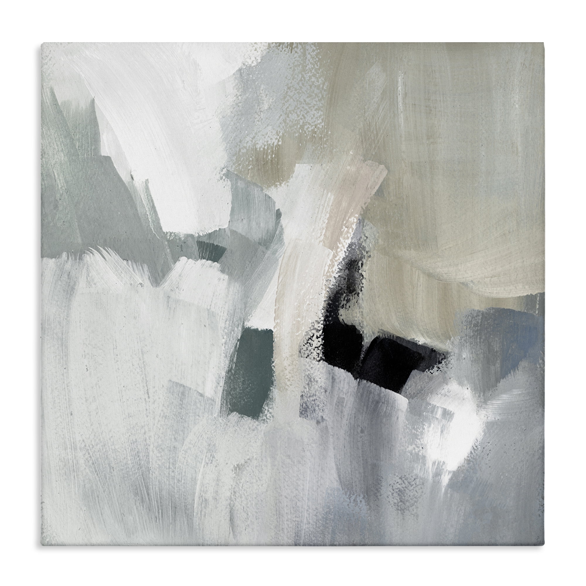 Stupell Industries Quiet In Grays Abstract Abstract Painting Wrapped Canvas Art Print Wall Art, 17 x 17