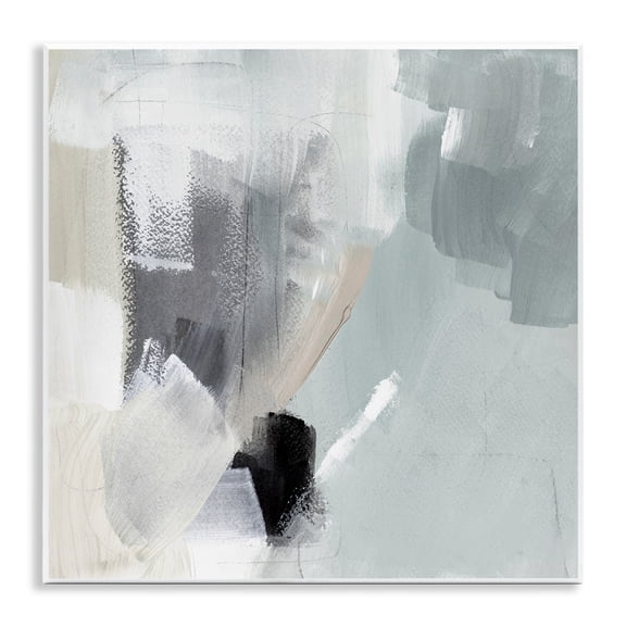 Stupell Industries Quiet In Grays Abstract Painting Unframed Art Print Wall Art, 12 x 12