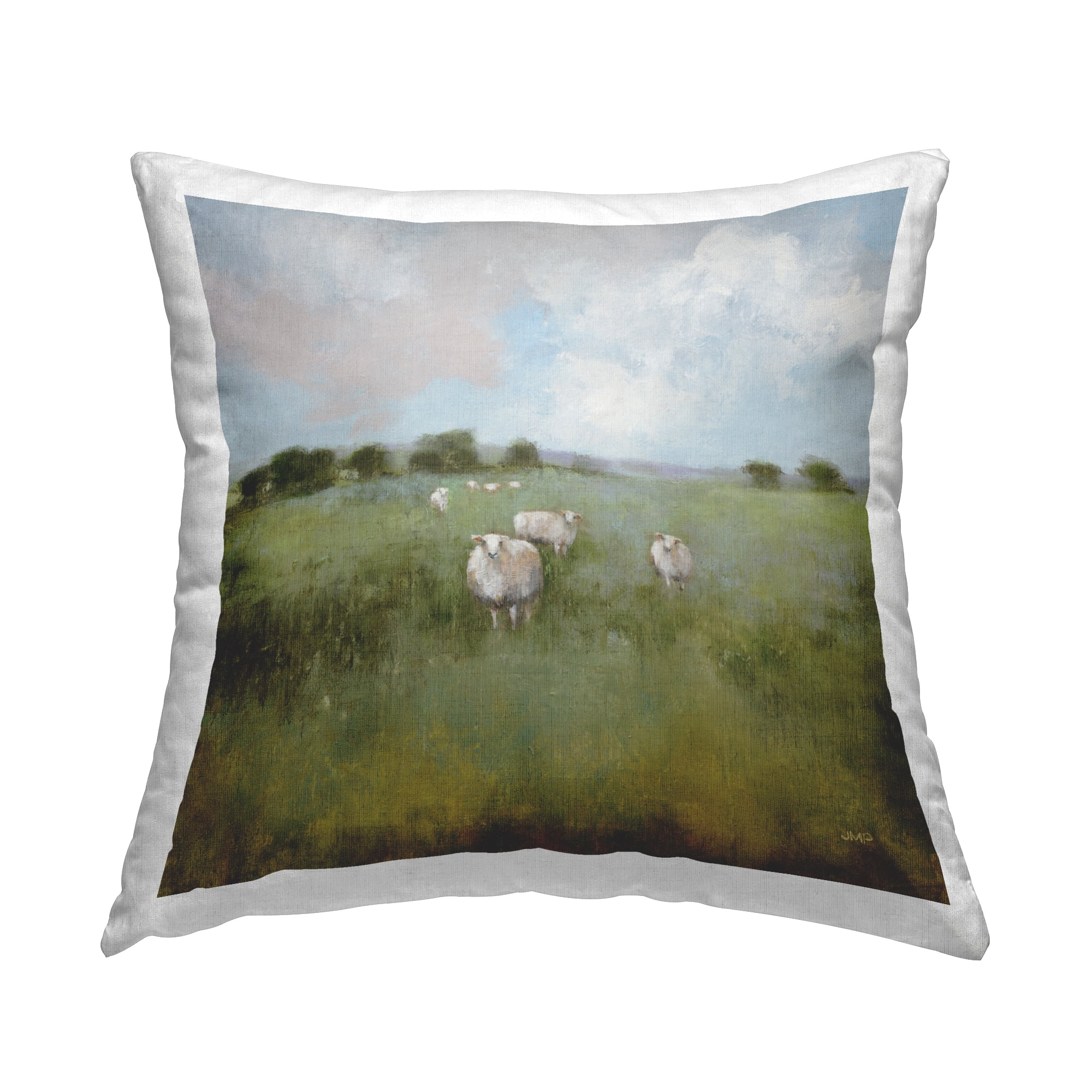 Stupell Industries Quiet Pasture with Sheep Decorative Printed Throw Pillow Design by Julia Purinton.
