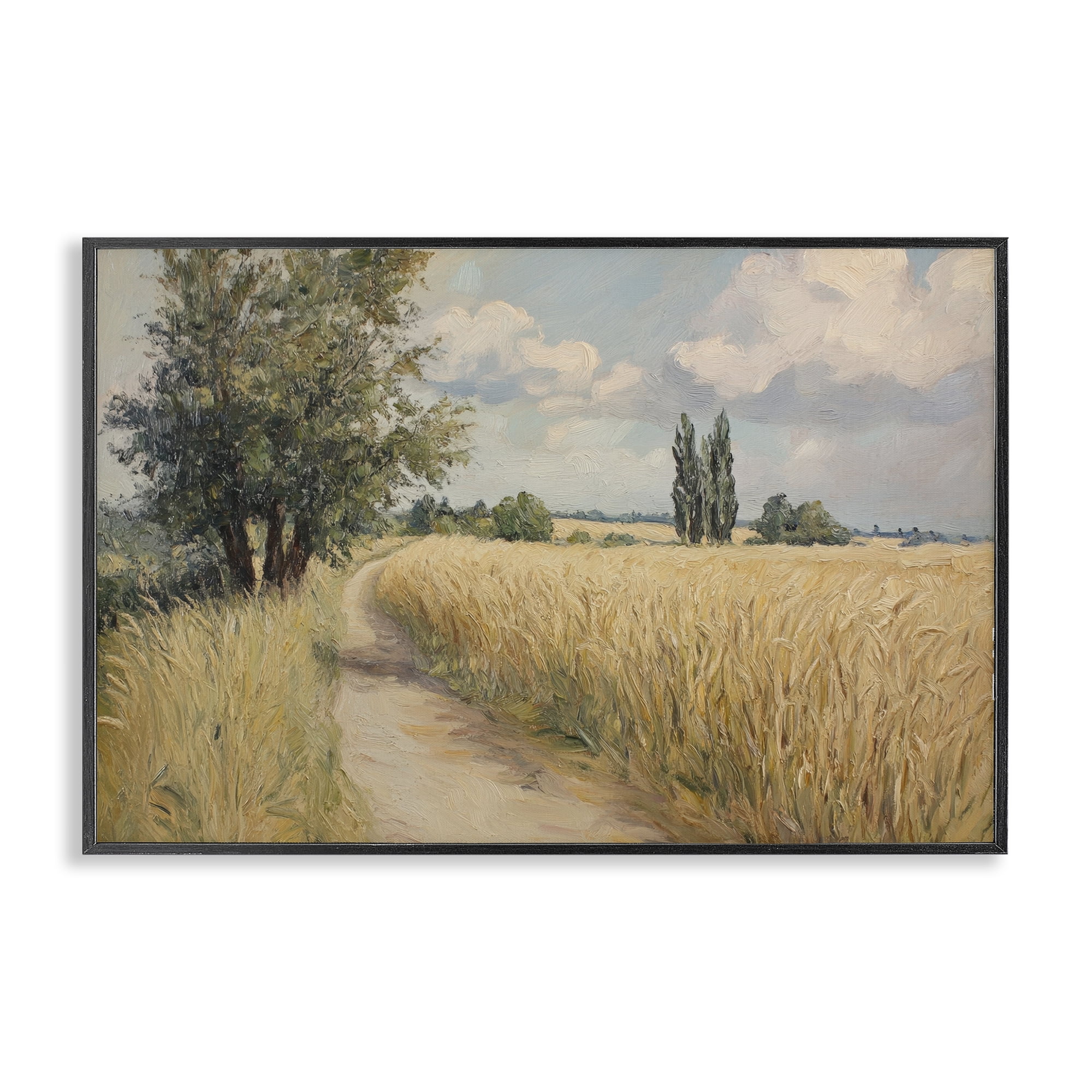 Stupell Industries Quiet Path Through Wheat Black Framed Giclee Art, design by Petal Prints Design