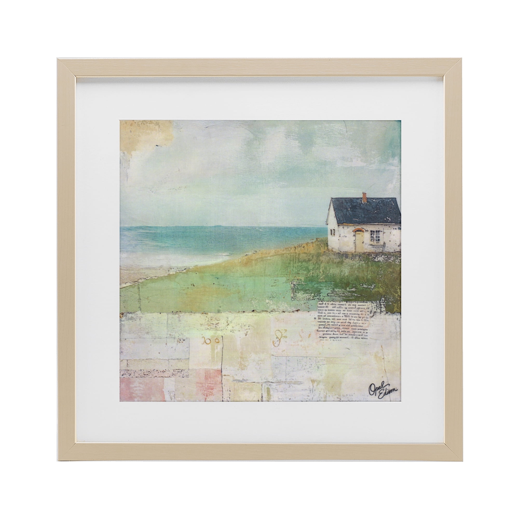 Stupell Industries Quiet Place By The Coast Birch Framed Print Under Glass, design by Opal Edison