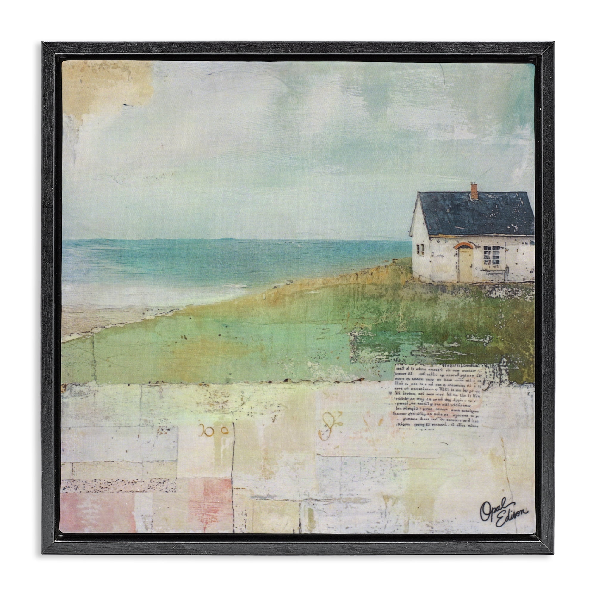 Stupell Industries Quiet Place By The Coast Black Framed Floater Canvas Wall Art, design by Opal Edison