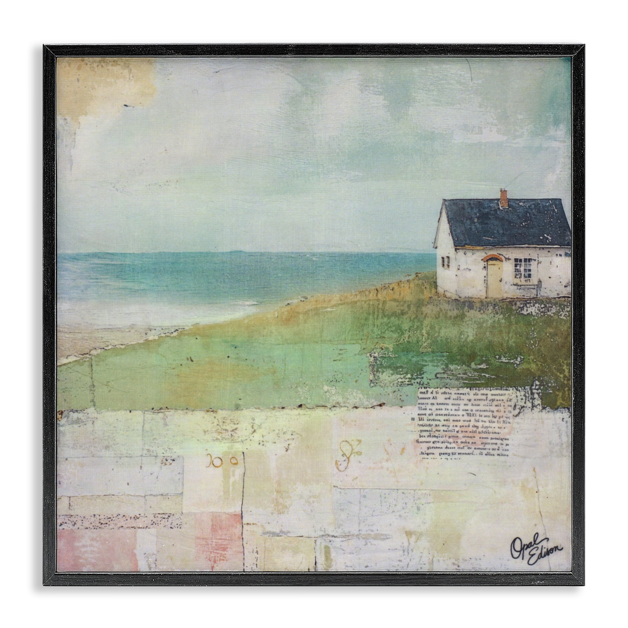 Stupell Industries Quiet Place By The Coast Black Framed Giclee Art, design by Opal Edison