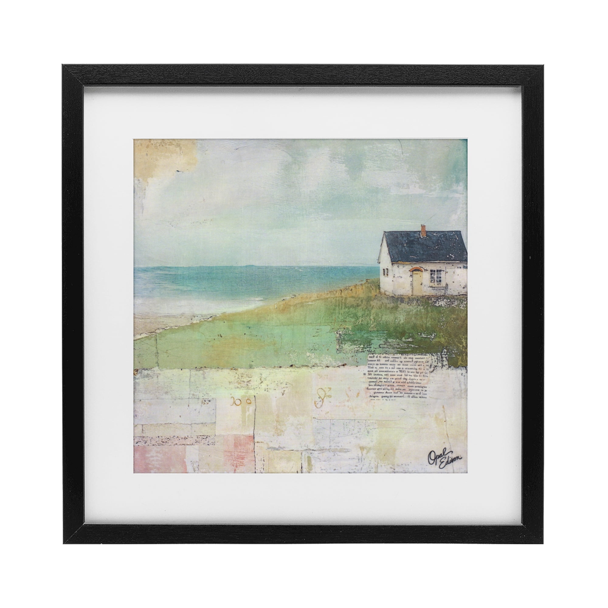 Stupell Industries Quiet Place By The Coast Black Framed Print Under Glass, design by Opal Edison