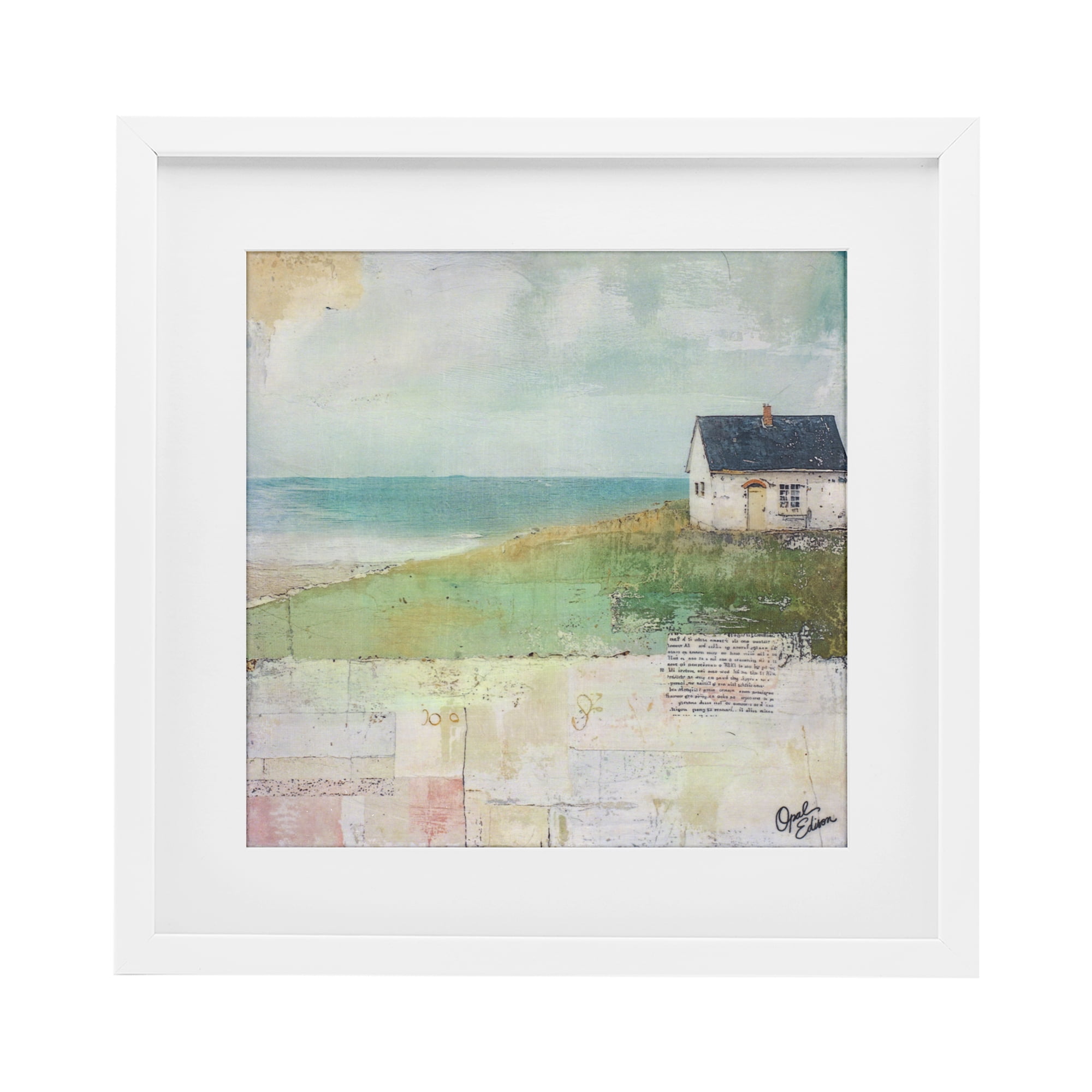 Stupell Industries Quiet Place By The Coast White Framed Print Under Glass, design by Opal Edison