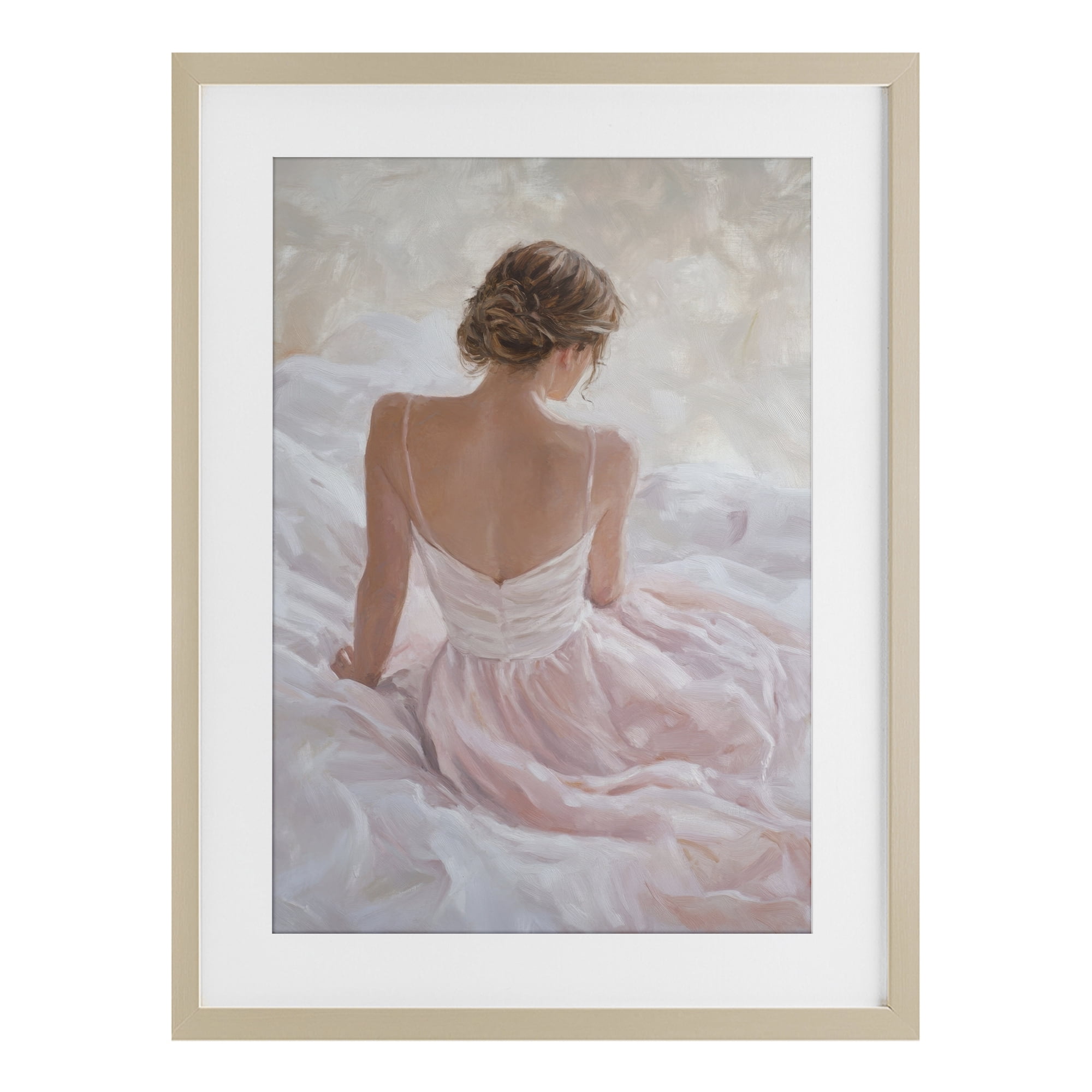 Stupell Industries Quiet Reflection in Pastel Pink Birch Framed Print Under Glass, design by Petal Prints Design