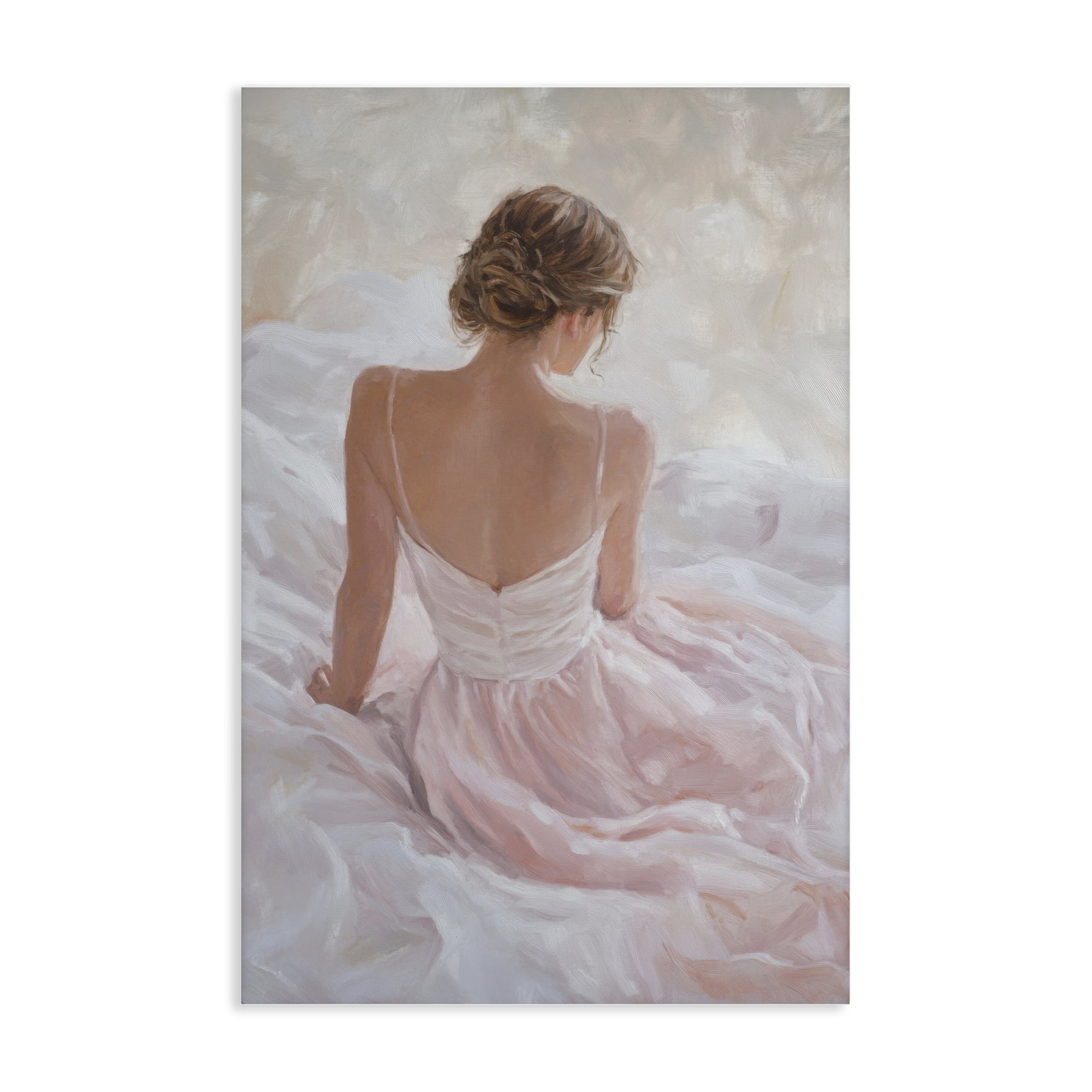 Stupell Industries Quiet Reflection in Pastel Pink Canvas Wall Art, design by Petal Prints Design