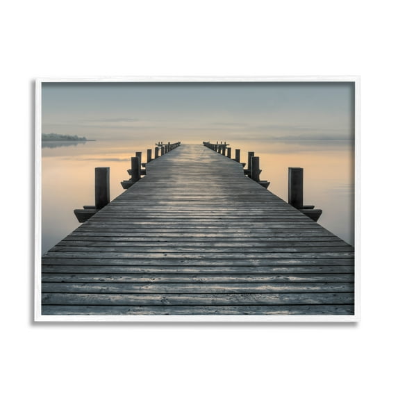 Stupell Industries Quiet Serene Dock Pier Foggy Morning Sunrise Scenery, 14 x 11, Design by Mike Calascibetta