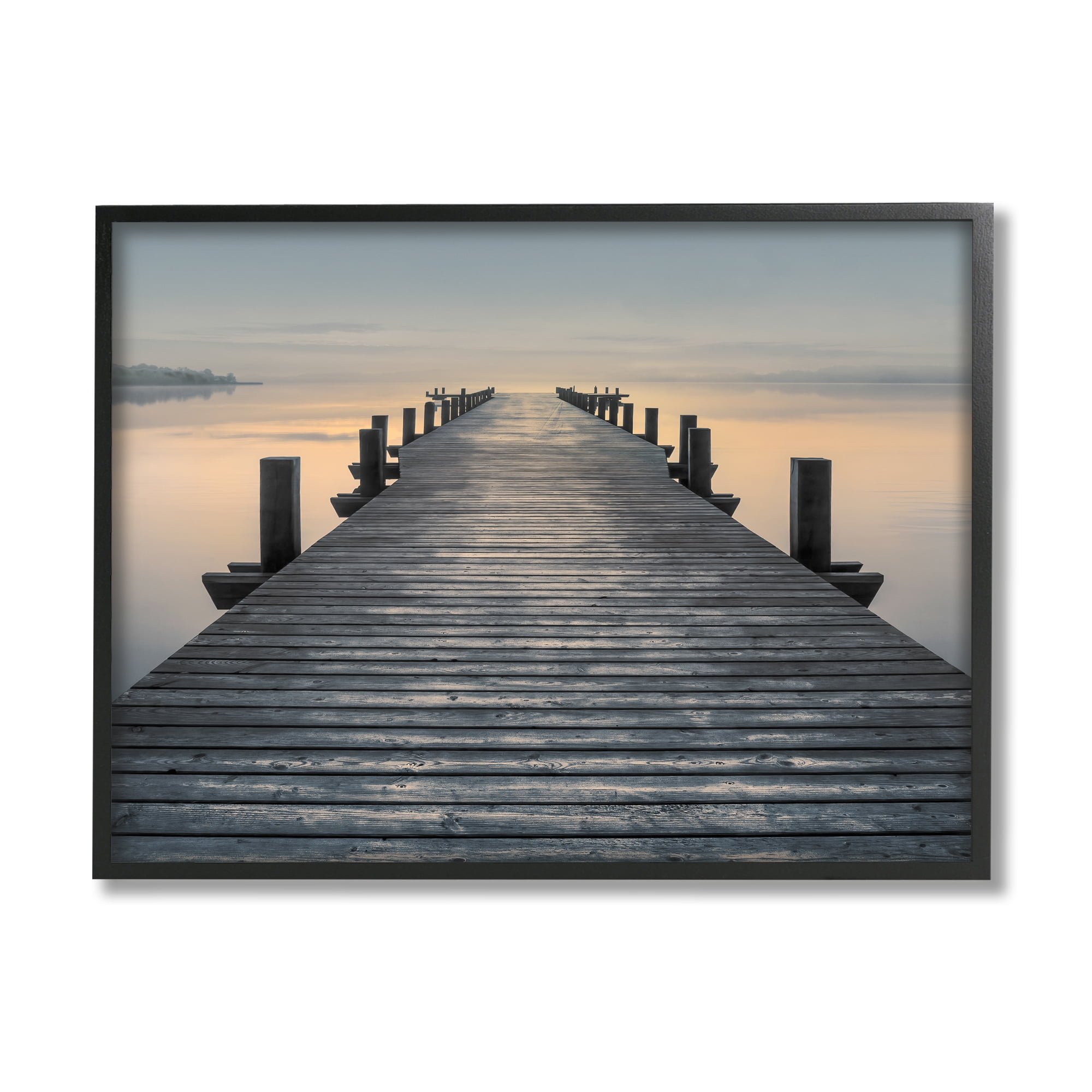 Stupell Industries Quiet Serene Dock Pier Foggy Morning Sunrise Scenery, 30 x 24, Design by Mike Calascibetta