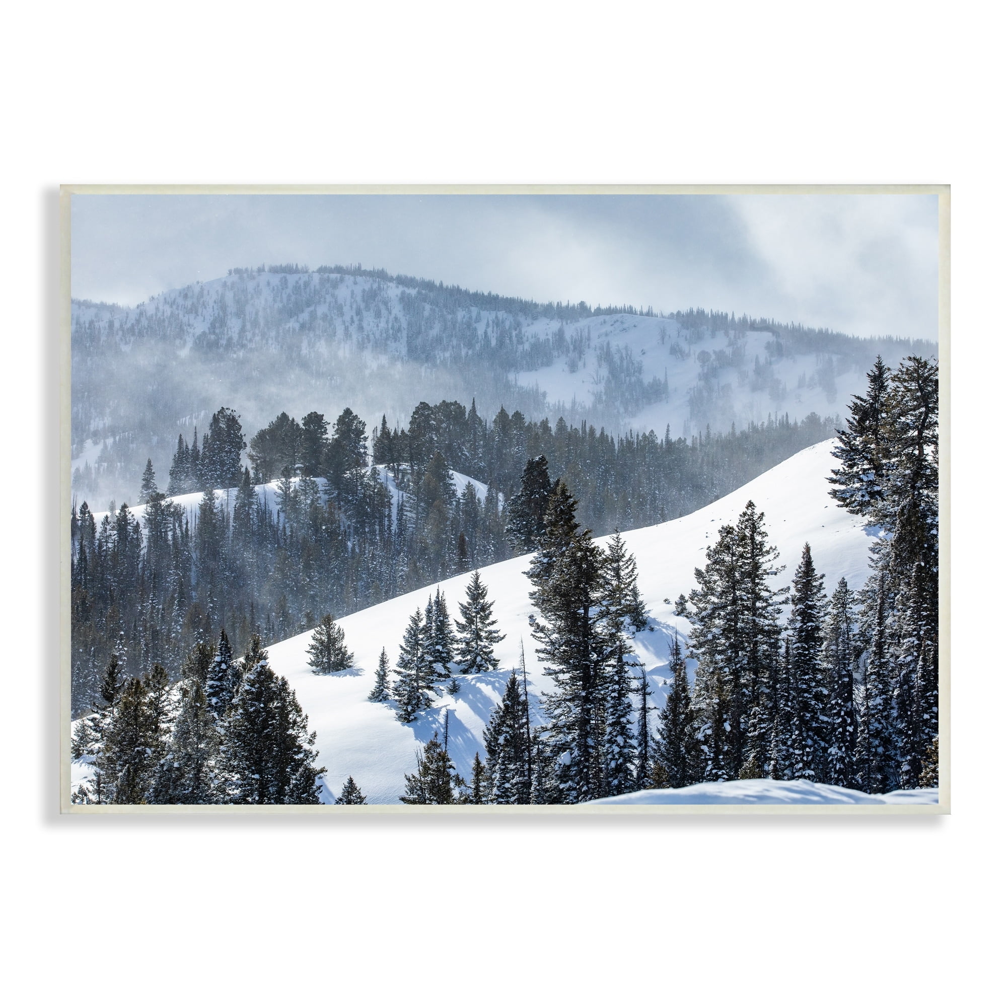 Stupell Industries Quiet Snowy Mountain Slopes Scattered Fir Trees Photograph Unframed Art Print Wall Art, Design by Steve Smith