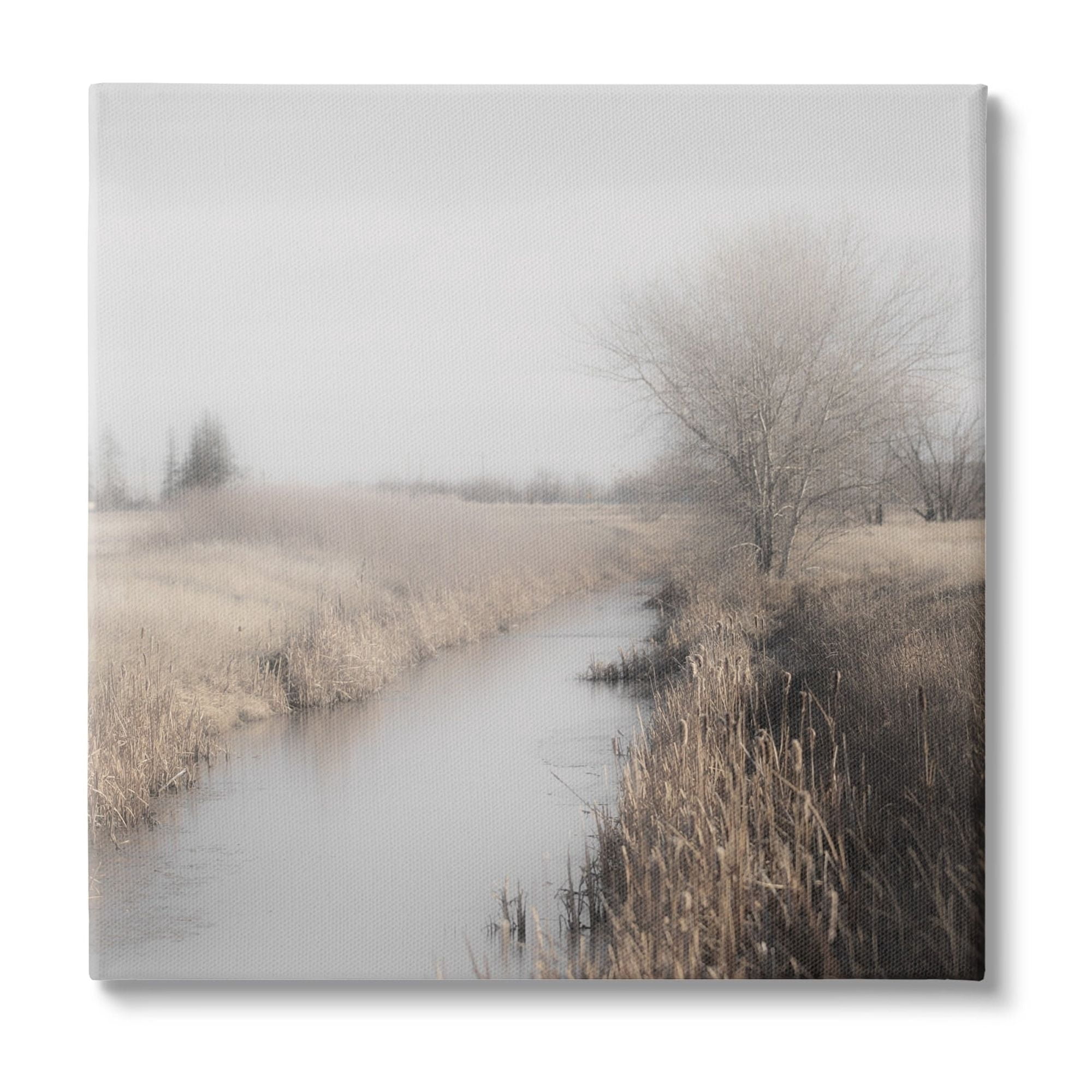 Stupell Industries Quiet Stream Rural Grassland Landscape Photography Gallery Wrapped Canvas Print Wall Art