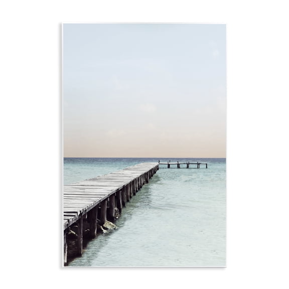Stupell Industries Tropical Quiet Sunrise Sunset Dock Pier Soothing Ocean Scene Wall Plaque Art, 13 x 19, by Natalie Carpentieri