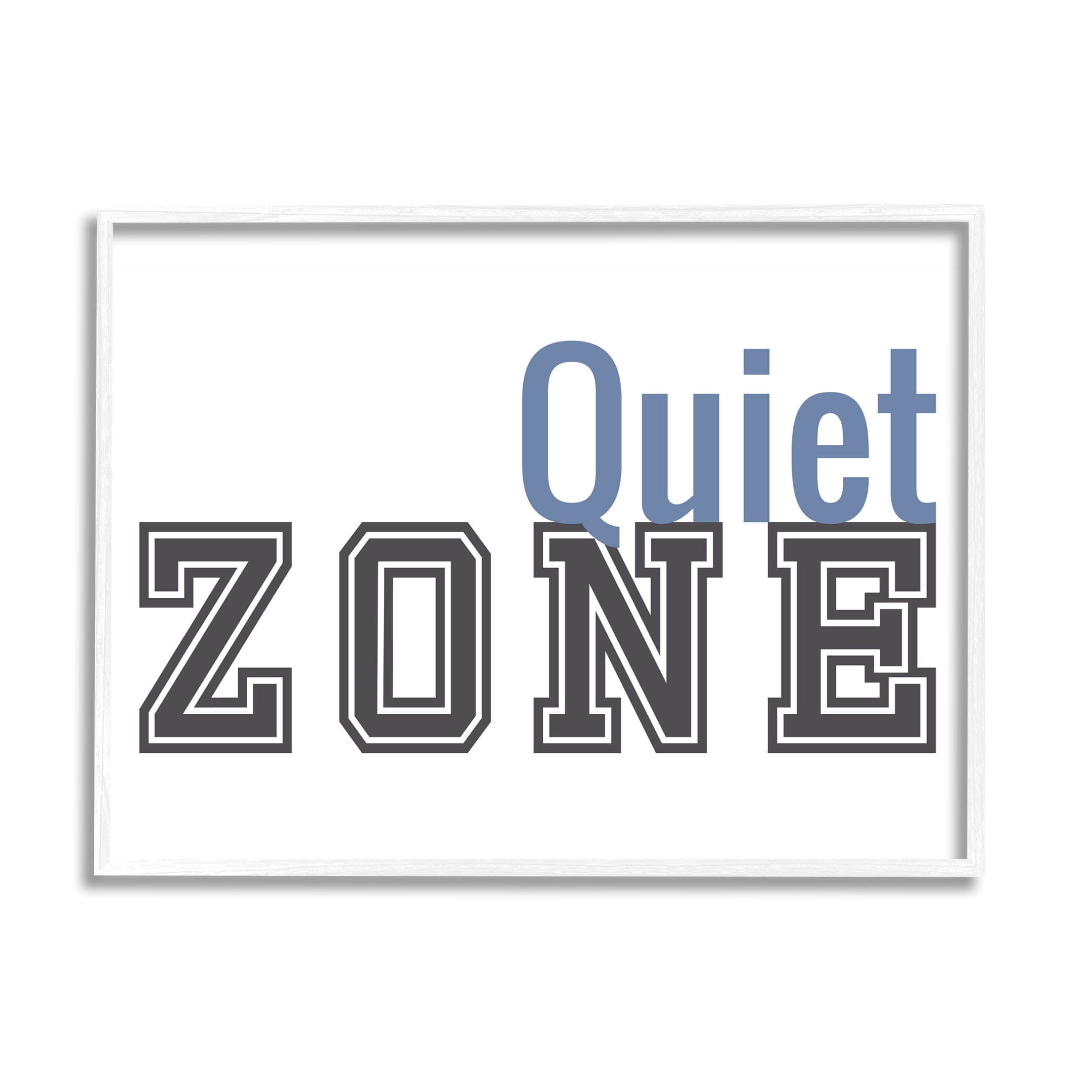 Stupell Industries Quiet Zone Collegiate Phrase Graphic Art White Framed Art Print Wall Art, Design by Sundance Group