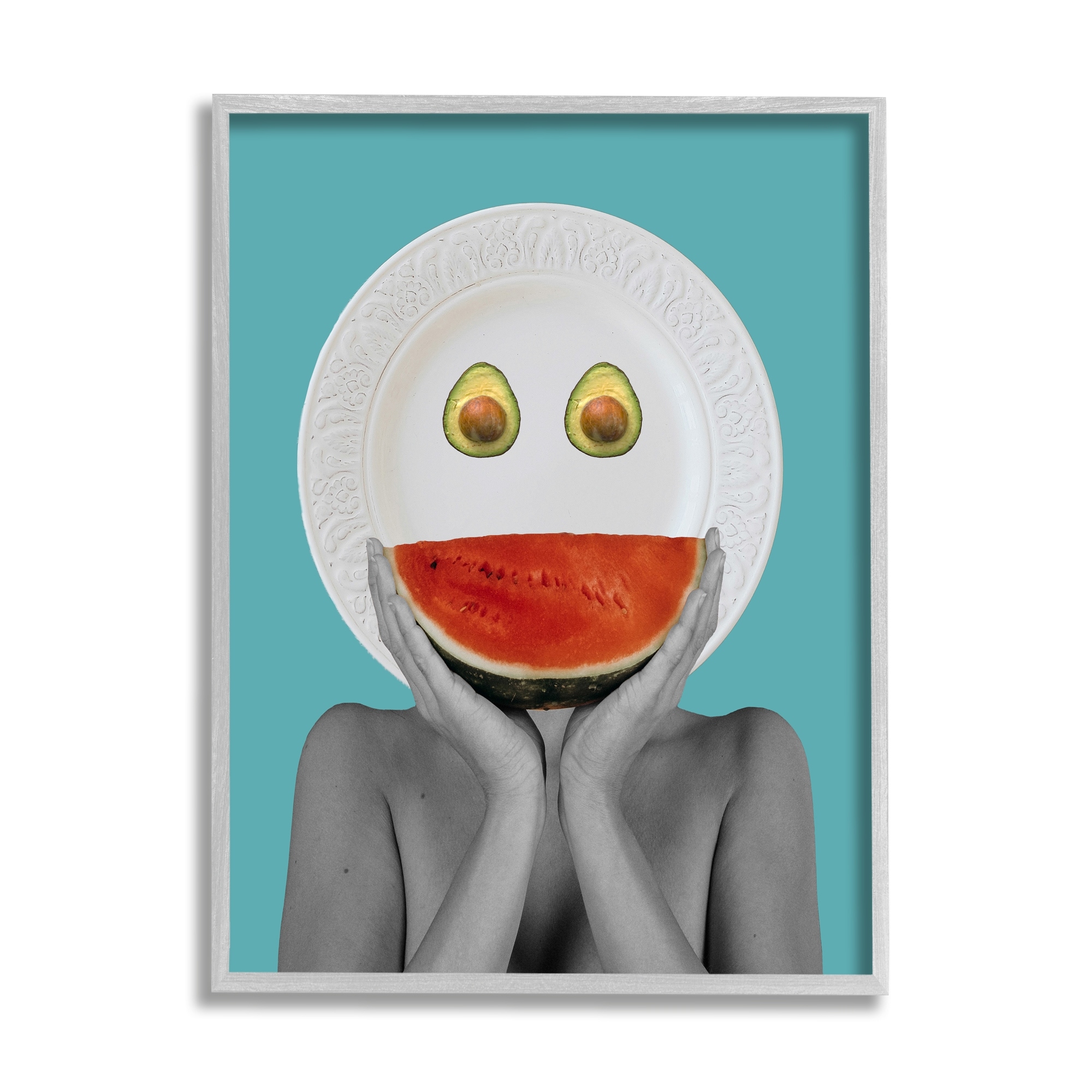 Stupell Industries Quirky Abstract Fruit Plate Head Watermelon Avocado , 16 x 20, Design by Atelier Posters