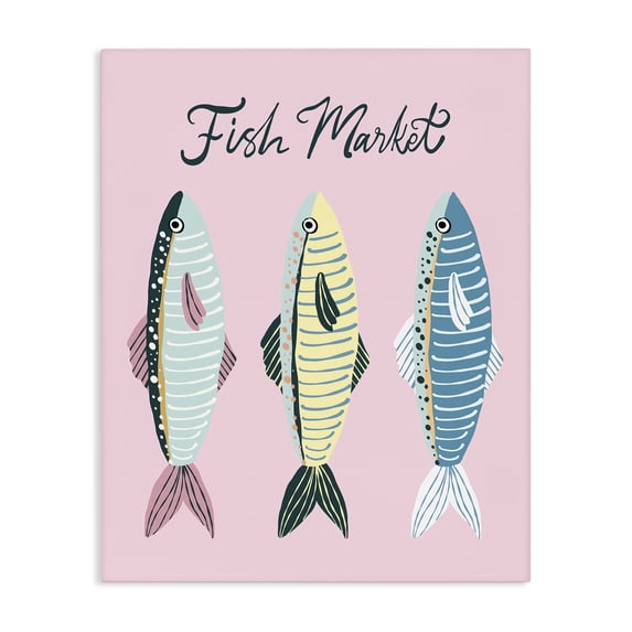 Stupell Industries Contemporary Quirky Coastal Fish Market Canvas Art, 16 x 20, by Hey Bre! Creative Studio