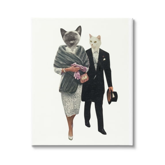Stupell Industries Quirky Fashionable Couture Cats Glam Dress Suit Canvas Wall Art, 36 x 48, Design by Cassia Beck