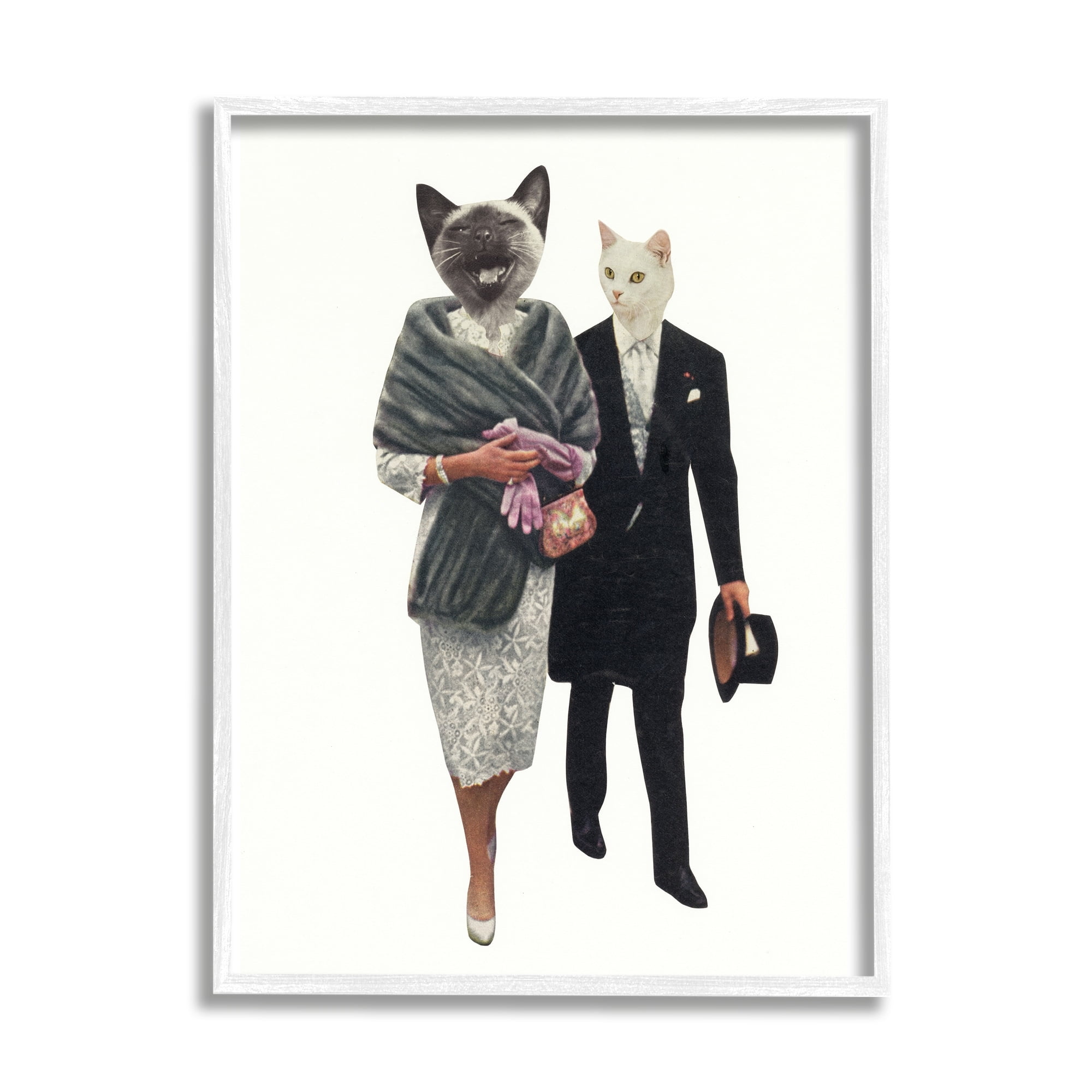 Stupell Industries Quirky Fashionable Couture Cats Glam Dress Suit Framed Wall Art, 11 x 14, Design by Cassia Beck