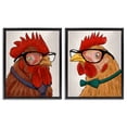 thumbnail image 1 of Stupell Industries Quirky Hipster Roosters Animals Painting Black Floater Framed Canvas Art Print Wall Art, 31 x 25, Set of 2, 1 of 9