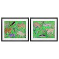 thumbnail image 1 of Stupell Industries Quirky Meadow Menagerie Animals 2 Piece Black Framed Print Under Glass Set design by Melissa Wang, 13 x 16, 1 of 10